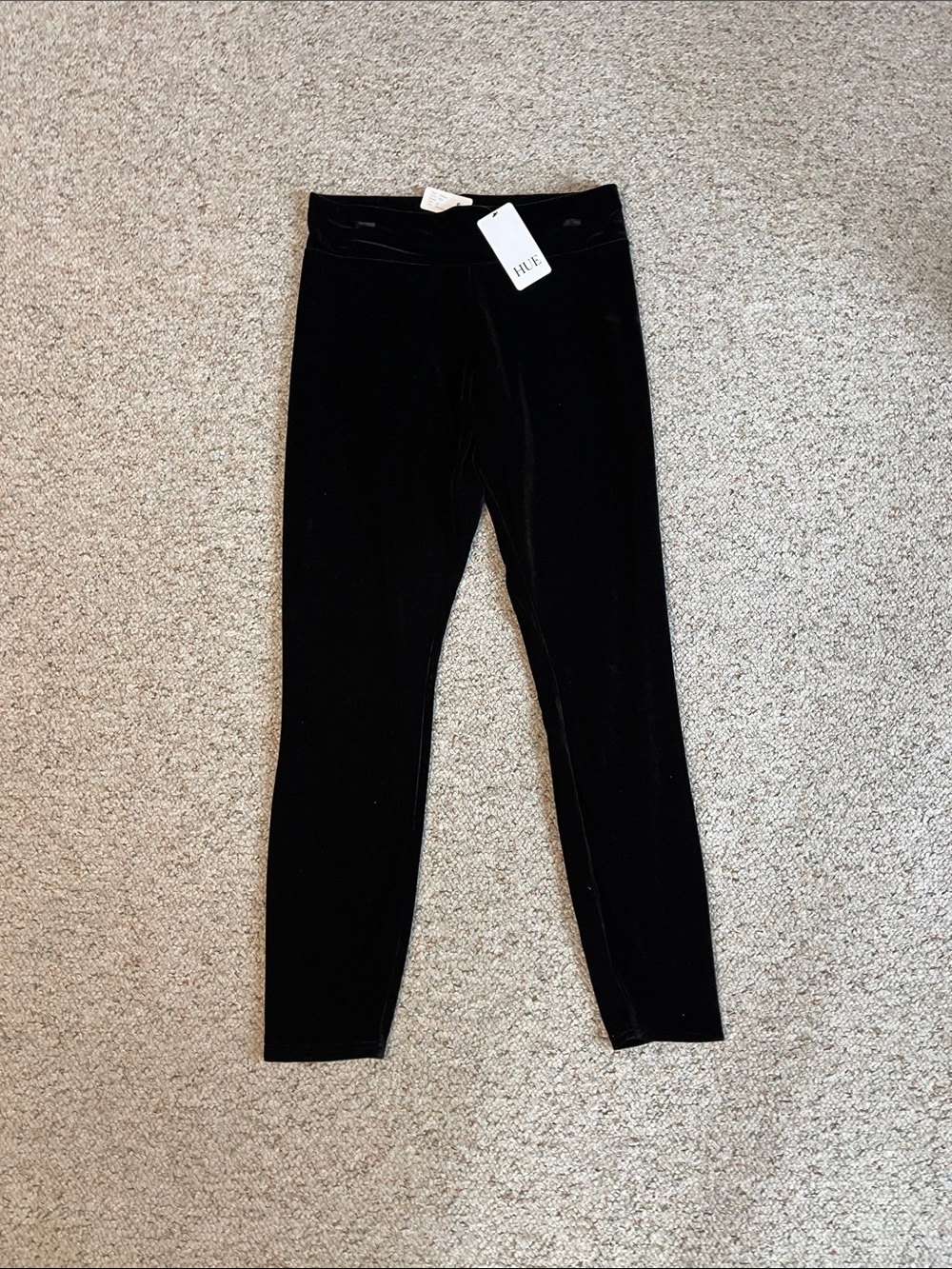 HUE Velvet HI-Rise Black Leggings